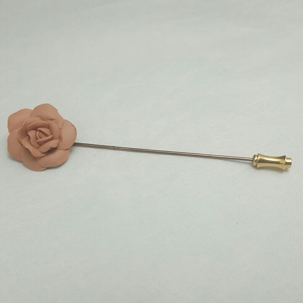 Vintage Ceramic Glass Rose Flower Hat Pin